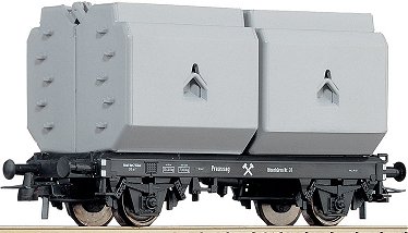 Flat car with 2 bulk containers &quot;Preussag&quot;<br /><a href='images/pictures/Roco/46115.jpg' target='_blank'>Full size image</a>